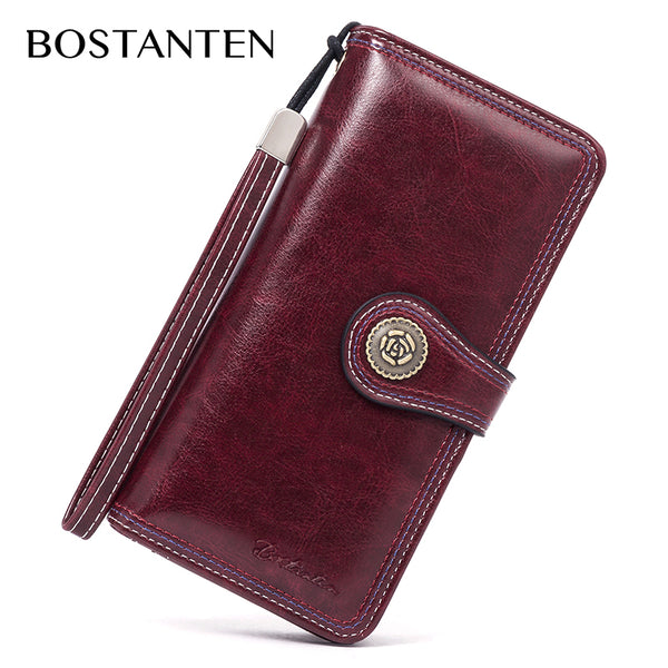 BOSTANTEN Dompet Wanita PU Dompet Ritsleting Dompet Panjang