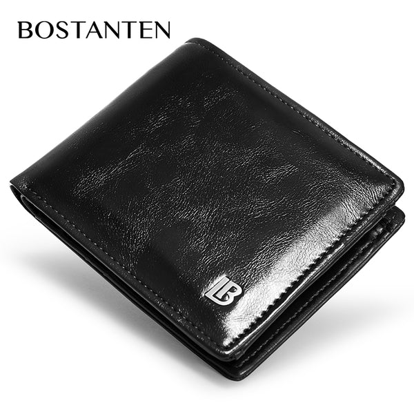 BOSTANTEN Pria Lipat Ritsleting Dompet PU Dompet Koin Dompet Pendek