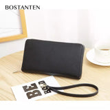 BOSTANTEN Dompet Wanita Dompet PU panjang Dompet ritsleting Dompet kulit